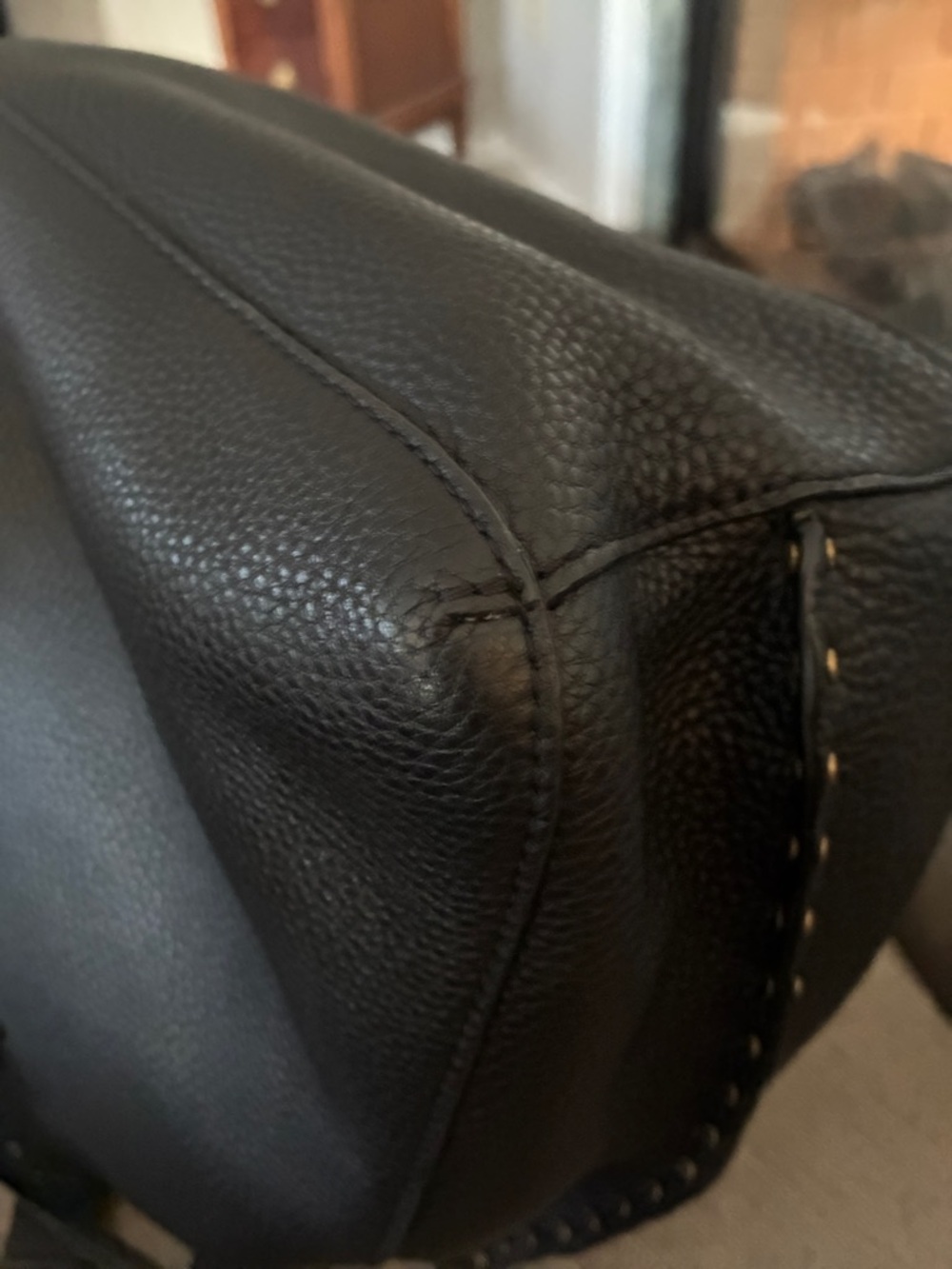 Rebecca Minkoff Black Pebbled Leather Shoulder Bag with Brass Hardware MSRP $378 - Picture 10 of 16